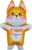 Шар-фигура, фольга, "Корги на день рождения" (Falali), 41"/104 см, инд. уп.