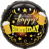 Шар-круг, фольга, 18"/46 см,  ДР "Happy Birthday. Кружки пива" (Falali), инд. уп.