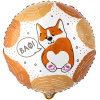 Шар-круг, фольга, 18"/46 см,  ДР "ВАФ Корги" (Веселая затея), инд. уп.