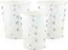 Стакан бумажный  "Конфетти серебряные на белом", 250 мл, 6 шт.