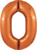 Шар-цифра,  фольга, Папайя, Slim, "Цифра 0", 102 см (Agura), инд. уп.