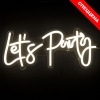 Световая надпись "Let's Party", белый теплый, 18,5*43 см (спеццена)