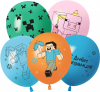 K Шар 12"/30 см, пастель, "С Днем Рождения. Пиксельный герой", с 2-х ст. рис. (ТМ 512)