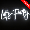 Световая надпись "Let's Party", белый, 18,5*43 см  (спеццена)