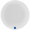 Шар 3D сфера, фольга,  18"/46 см, белый/White (GRABO), инд. уп.
