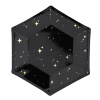 Тарелка бумажная "Искры. Золото на черном Black&Gold" многогранник, 20 см, 6 шт.