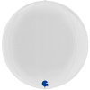 Шар 3D сфера, фольга,  15"/38 см, белый/White (GRABO)