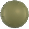 Шар-круг 18"/46 см, фольга, оливковый матовый/Matte Olive Green  (FM)