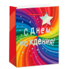 Пакет-сумка подарочный, 420 х 310 х120, "С Днем Рождения", разноцветный