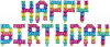 Шары-буквы, фольга, "Happy Birthday. Пиксели ", радужный градиент 16"/41 см (Falali), инд. уп. (спеццена)