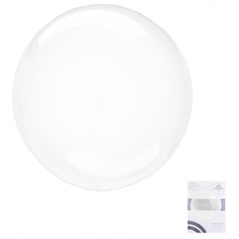 A BUBBLE сфера 18"/46 см, кристалл,  прозрачный/Clear (AN), инд. уп (мак. скидка 10%)