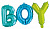 Шар-фигура, фольга, надпись "Boy", разноцветная, 27"/69 х 34 см (Falali) 