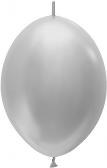 S Шар линколун 12"/30 см, перламутр, серебро/Silver