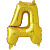Шар-буква, фольга, золотая, "Буква Д", 41 см (Falali)