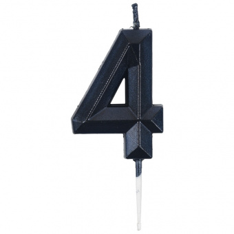 Свеча - цифра "Диамант Черная 4", 4,5 см