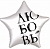 Шар-звезда, фольга, 18"/46 см,  ILY "Любовь окрыляет", белый, сатин (Agura)