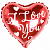  Шар-сердце, фольга, 9"/23 см,  ILY "Я люблю тебя", красный (FMi)