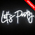 Световая надпись "Let's Party", белый, 18,5*43 см  (спеццена)