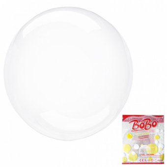 K BUBBLE сфера 24"/61 см, прозрачный "BОВО" (Веселуха)