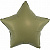 Шар-звезда 18"/46 см, фольга, оливковый матовый/Matte Olive Green (FM)
