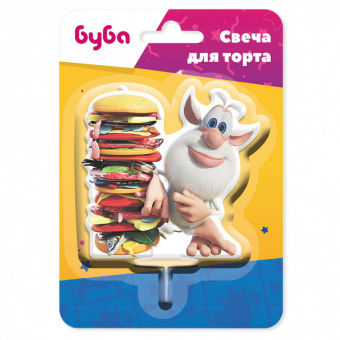 Свеча фигурная для торта "Буба", 7 см, с держателем