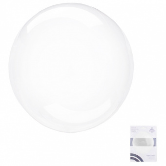 A BUBBLE сфера 18"/46 см, кристалл,  прозрачный/Clear (AN), инд. уп (мак. скидка 10%)