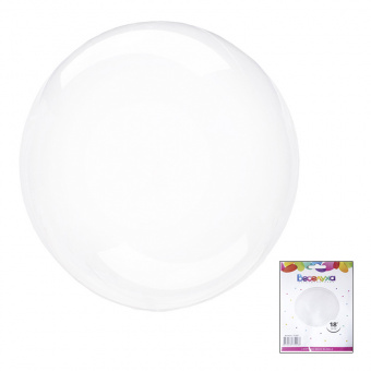 K BUBBLE сфера 18"/46 см, прозрачный "Bubble" (Веселуха), инд. уп.