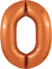 Шар-цифра,  фольга, Папайя, Slim, "Цифра 0", 102 см (Agura), инд. уп.