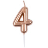 Свеча - цифра "Золото розовое 4", 4,5 см