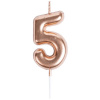 Свеча - цифра "Золото розовое 5", 4,5 см