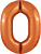 Шар-цифра,  фольга, Папайя, Slim, "Цифра 0", 102 см (Agura), инд. уп.