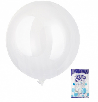 K BUBBLE сфера 24"/61 см, прозрачный "BOBO" (Falali), синяя упаковка 