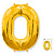 Шар-цифра, фольга, Золото, "Цифра    0", 102 см (FM), инд. уп.