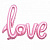 Шар-фигура, фольга, надпись "Love", розовый, 41"/104 см (Falali) 